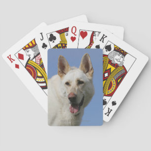 White German Shepherd Playing Cards