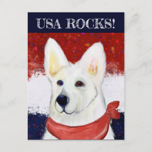  White German Shepherd   Postcard