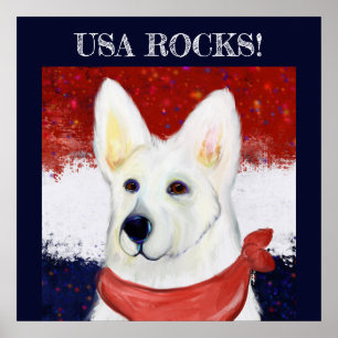 White German Shepherd Poster