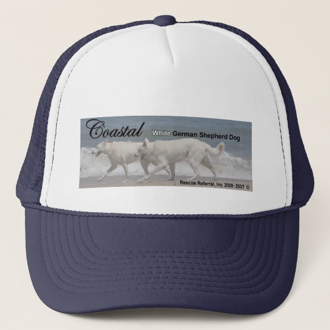 White German Shepherd Rescue Trucker Hat (Front)
