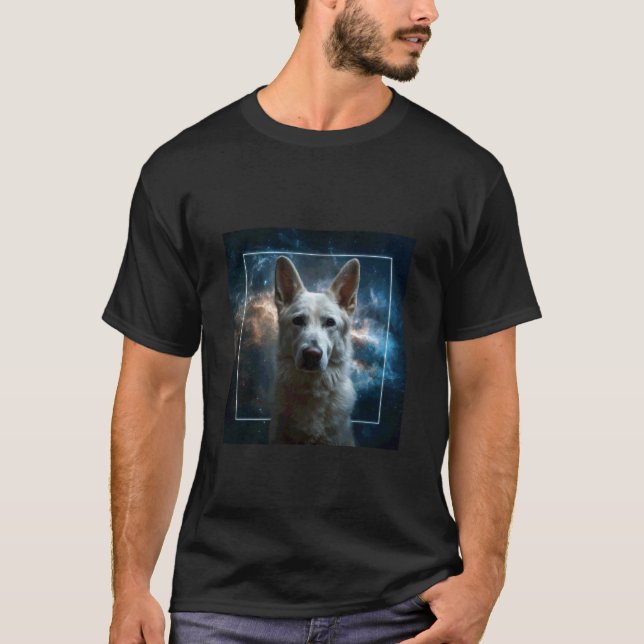 White German Shepherd Space T-Shirt (Front)