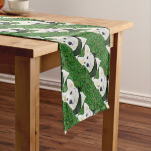 White German Shepherd St. Patty Short Table Runner