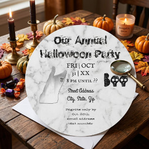 White Ghost Boo Halloween Party Invitation