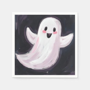 White Ghost Cute Halloween Party Napkin