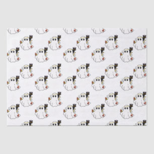 White Ghosts and Black Cats White Halloween Tissue Paper