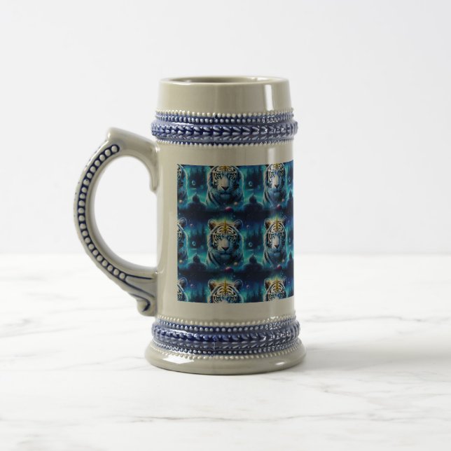 White Giant Tiger Printed Stein (Left)