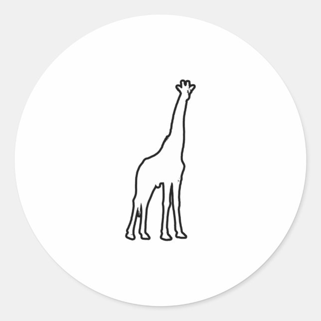 White Giraffe Classic Round Sticker (Front)