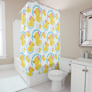 White Girl Watercolor Rubber Ducky You're the One Shower Curtain