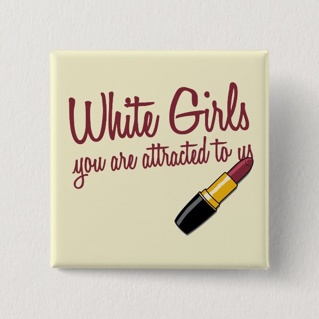 White Girls 15 Cm Square Badge (Front)