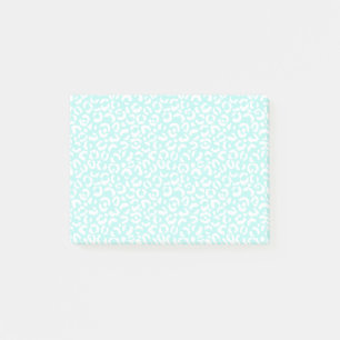 White Girly Mint Leopard Print Post-it Notes