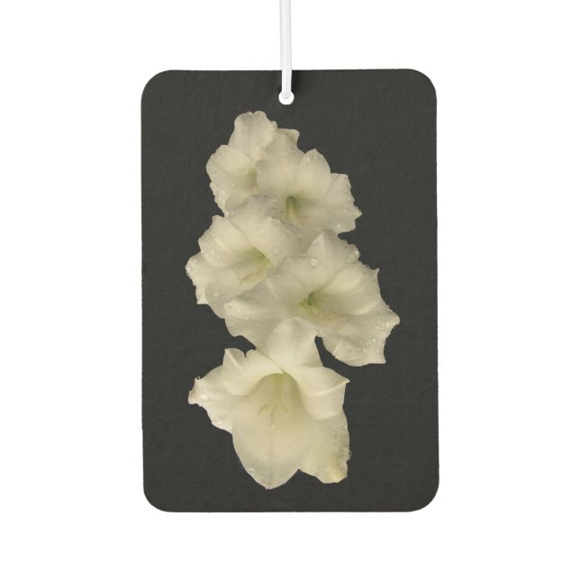 White Gladiola Flower Air Freshener (Front)