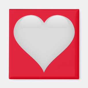 White Glass Heart Customisable Magnet