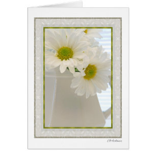White glass with daisies 2