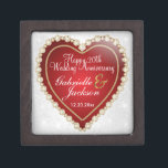 White Glitter & Diamonds Wedding Keepsake | Red Gift Box<br><div class="desc">Personalise Anniversary Gift Box ready for you to personalise. ✔NOTE: ONLY CHANGE THE TEMPLATE AREAS NEEDED! 😀 If needed, you can remove the text and start fresh adding whatever text and font you like. 📌If you need further customisation, please click the "Click to Customise further" or "Customise or Edit Design"...</div>