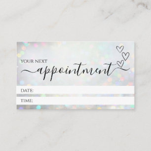 White Glitter Dust Business Appointment Cards
