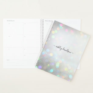 White Glitter Dust Personalised Yearly Planner