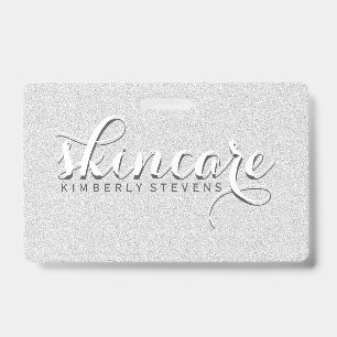White Glitter ID Badge