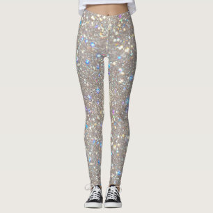 White Glitter Party Leggings