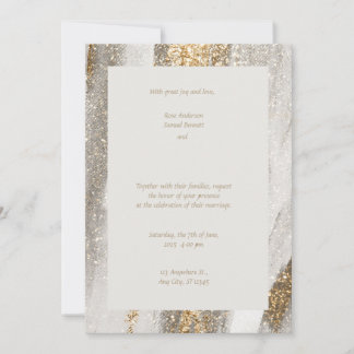 White Glitter Wedding Invitation