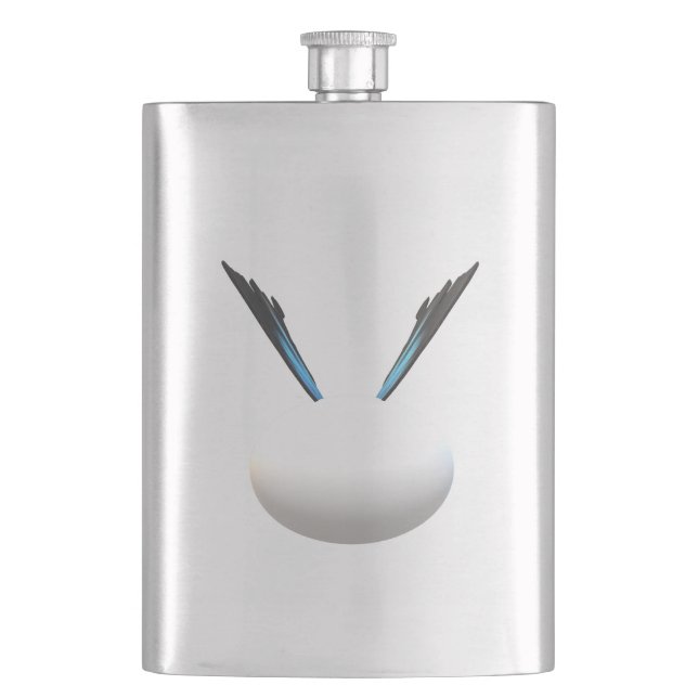WHITE GLOBE DESIGN MODERN ART LESS IS MORE HIP FLASK (Front)