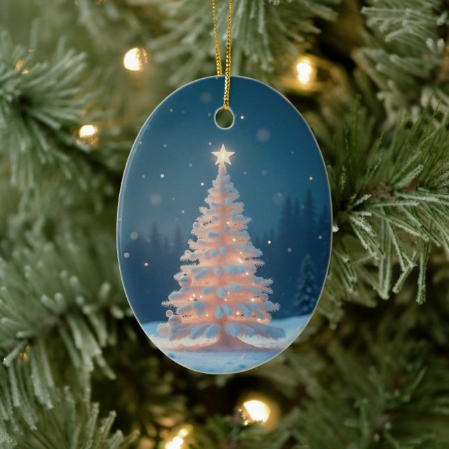 White Glowing Christmas Tree Ceramic Tree Decoration (Tree)