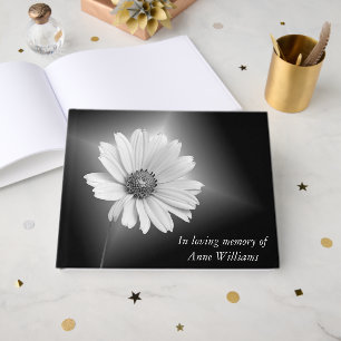White Glowing Cosmos on Black  Guest Book