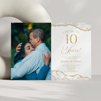 White Gold Agate 10th Wedding Anniversary Party