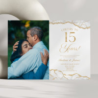 White Gold Agate 15th Wedding Anniversary Party