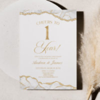 White Gold Agate 1st Wedding Anniversary Party