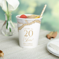 White Gold Agate 20th Wedding Anniversary Party