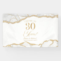 White Gold Agate 30th Wedding Anniversary Party