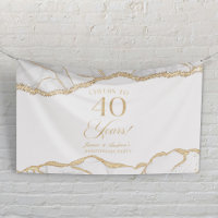 White Gold Agate 40th Wedding Anniversary Party