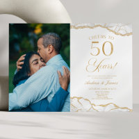 White Gold Agate 50th Wedding Anniversary Party