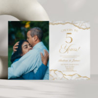 White Gold Agate 5th Wedding Anniversary Party