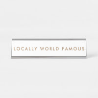 White Gold Aspiration Minimalist Modern Nameplate