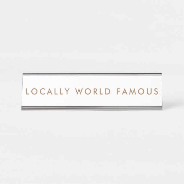 White Gold Aspiration Minimalist Modern Nameplate (Front)