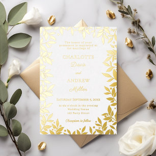 White gold botanical leaves luxury wedding