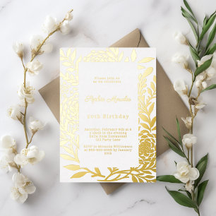 White gold botanical luxury birthday