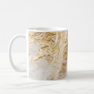 White-gold brush painted texture. coffee mug