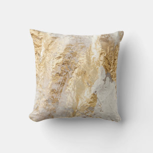 White-gold brush painted texture. cushion