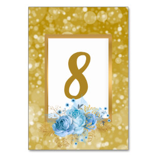 White Gold Bubbles Bouquet Glitter TABLE NUMBER