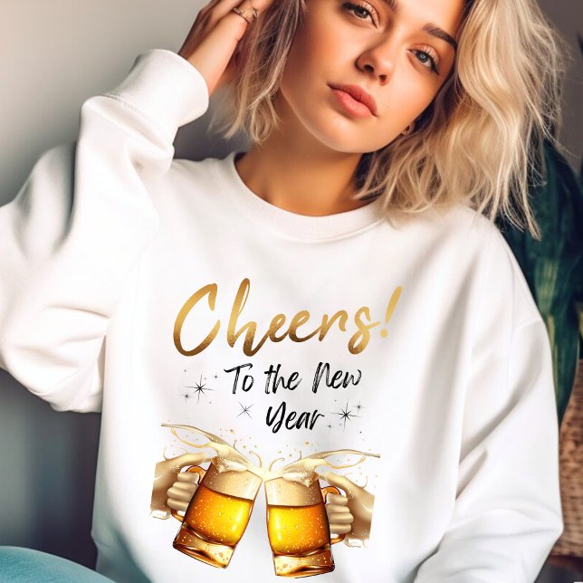 White & Gold Cheers to New Years Eve Party 2024 Sweatshirt (White & Gold Cheers to New Years Eve Party 2024 Sweatshirt)