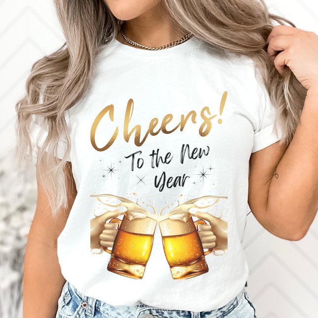 White & Gold Cheers to New Years Eve Party 2024 T-Shirt (White & Gold Cheers to New Years Eve Party 2024 T-Shirt)