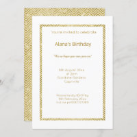 WHITE GOLD CHEVRON TRIM ALL OCASSION