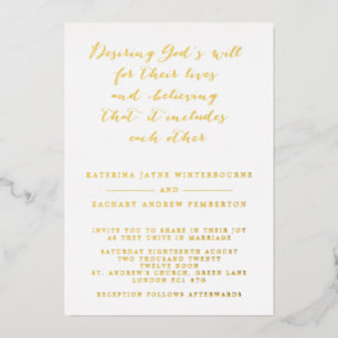 White & Gold Christian Script Wedding