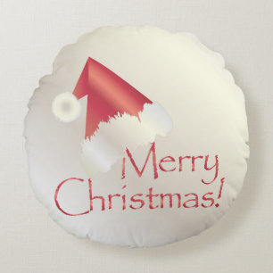 White gold Christmas Round Cushion
