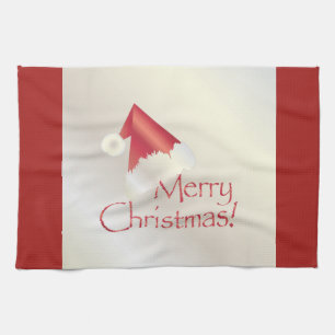 White gold Christmas Tea Towel