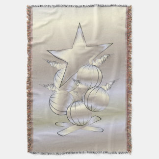 White gold Christmas Throw Blanket