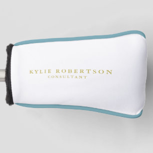 White & Gold Colours Professional Trendy Plain Golf Head Cover