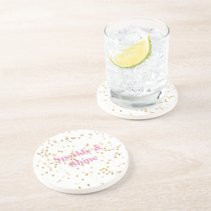 White Gold Confetti Coaster